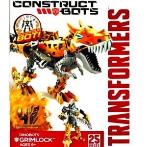 Transformers Construct-Bots Dinobot Grimlock 25 PIECES OPEN BOX w Box Damage